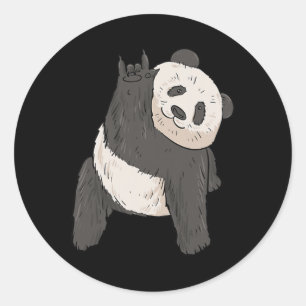 Pegatina Redonda Ily Panda Lenguaje De Señas Americano Gestos Sorde