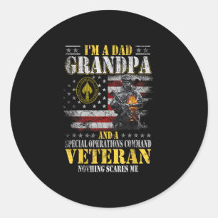 Pegatina Redonda Im A Dad Grandpa Special Operations Command Socom