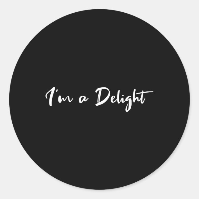 Pegatina Redonda Im A Delight (Anverso)