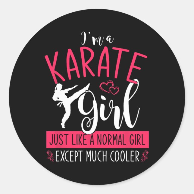 Pegatina Redonda Im A Karate Chica Karate (Anverso)