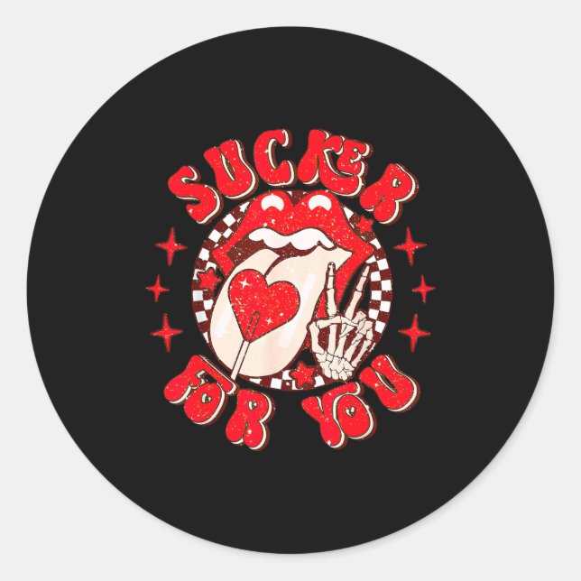 Pegatina Redonda I'm A Sucker For You Candy Heart Love Happy Valent (Anverso)