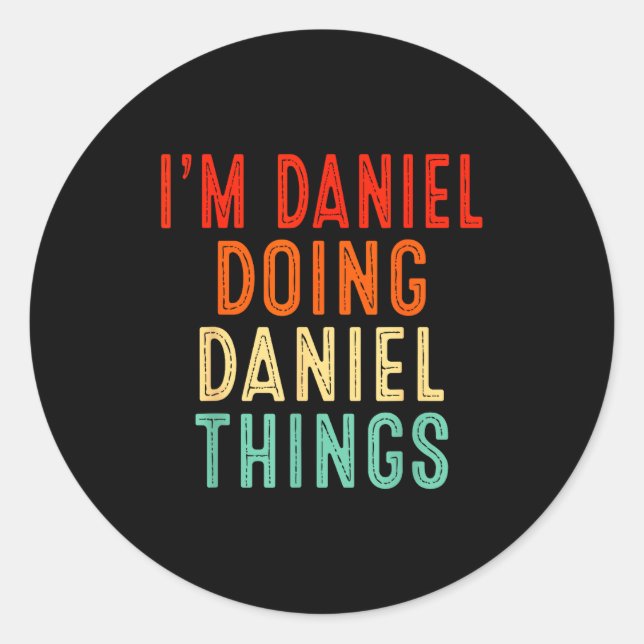 Pegatina Redonda I'm Daniel Doing Daniel Things Funny Christmas Ide (Anverso)