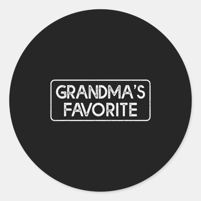 Pegatina Redonda I'm Grandma's Favorite Funny Grandson Granddaughte (Anverso)