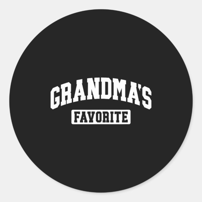Pegatina Redonda I'm Grandma's Favorite Granhild Grandson Granddaug (Anverso)
