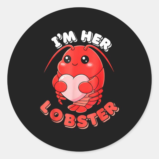 Pegatina Redonda I'm Her Lobster Matching Couple Valentine's Day Wo (Anverso)