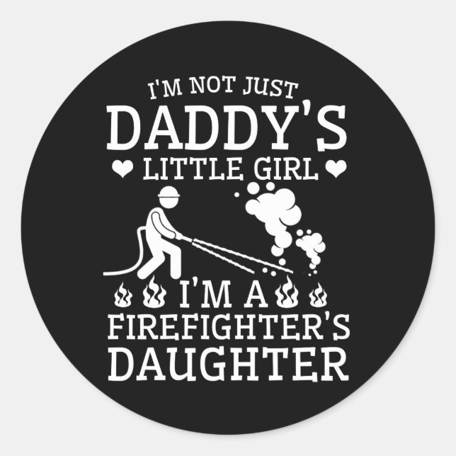 Pegatina Redonda Im Hija Bombero Papi Orgullo (Anverso)