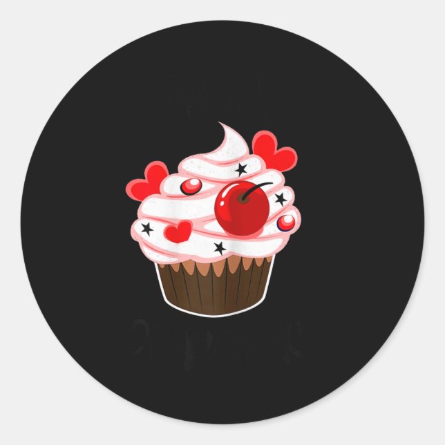 Pegatina Redonda I'm His Cupcake I'm Her Studmuffin Valentine Match (Anverso)