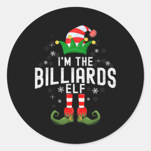 Pegatina Redonda Im La Familia De Navidades Elf De Billiards Pjs Co