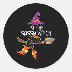 Pegatina Redonda Im La Sy Witch Halloween Matanza Grupo