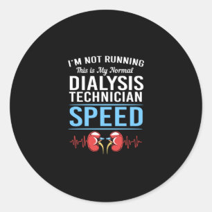 Pegatina Redonda Im No Dialysis Tech Kidney Hearbeat
