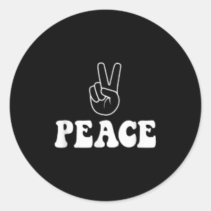 Pegatina Redonda Im Peace Funny Pareja De Parejas De Concordancia R