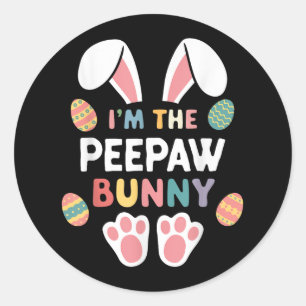Pegatina Redonda Im The Aw Bunny Easter Matching Family Pee-paw