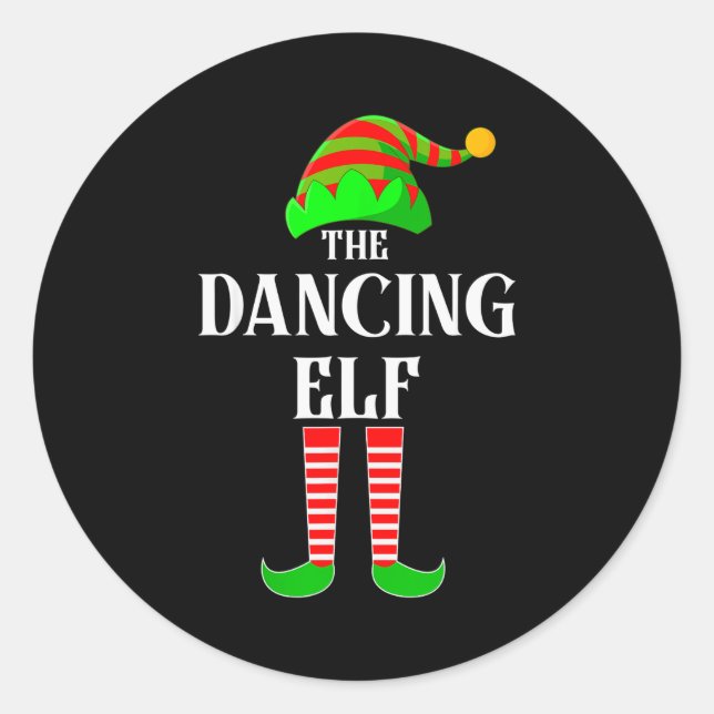 Pegatina Redonda I'm The Dancing Elf Family Matching Costume Christ (Anverso)