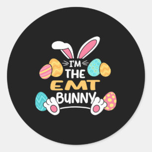 Pegatina Redonda Im The Emt Bunny Paramedic Easter