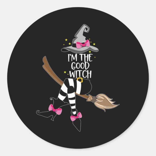 Pegatina Redonda Im the Good Witch Halloween Matching Group Costum (Anverso)