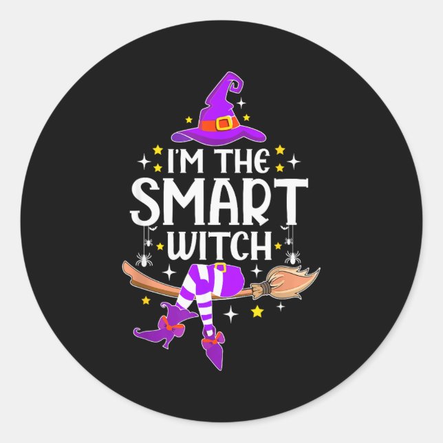 Pegatina Redonda I'm The Smart Witch Halloween Matching Group Costu (Anverso)