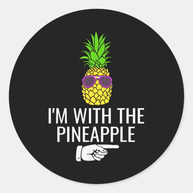 Pegatina Redonda I'm With Ne Shirt Funny Ne Halloween Costume  (Anverso)