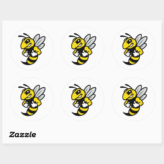 Pegatina Redonda Imabee Revertido Funny Bee (Hoja)