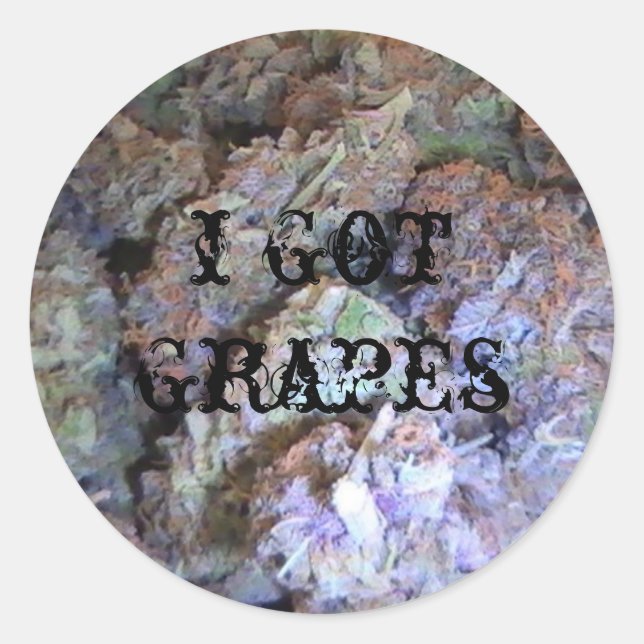 Pegatina Redonda Imagen 005, tengo uvas (Anverso)