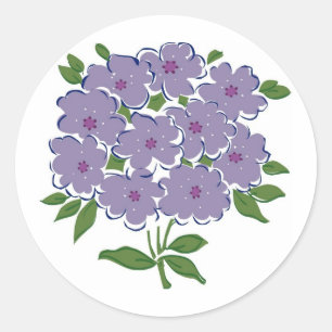 Pegatina Redonda Imagen de Cluster of Violets