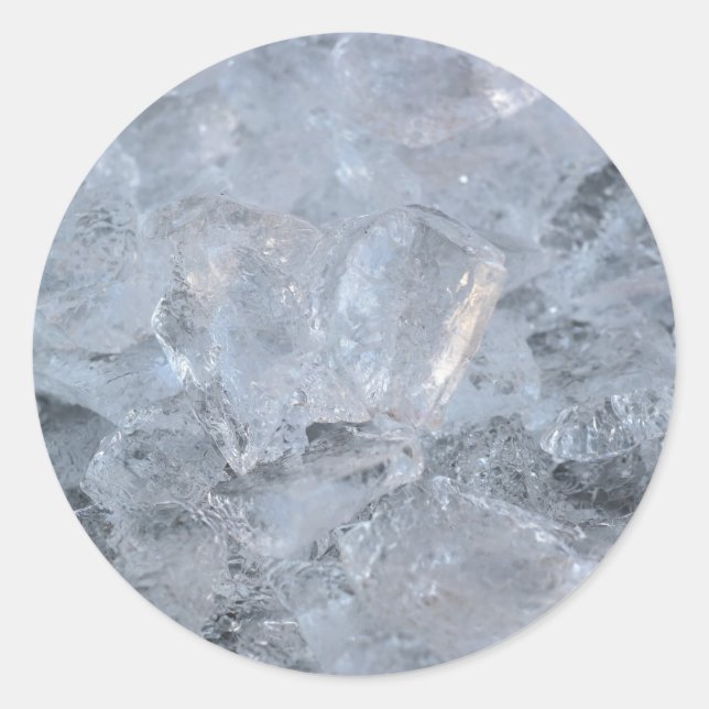 Pegatina Redonda Imagen de cubo de hielo enfriando (Anverso)