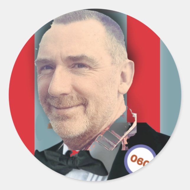 Pegatina Redonda Imagen De Cumpleaños De Paul - Plaza De Insignia D (Anverso)