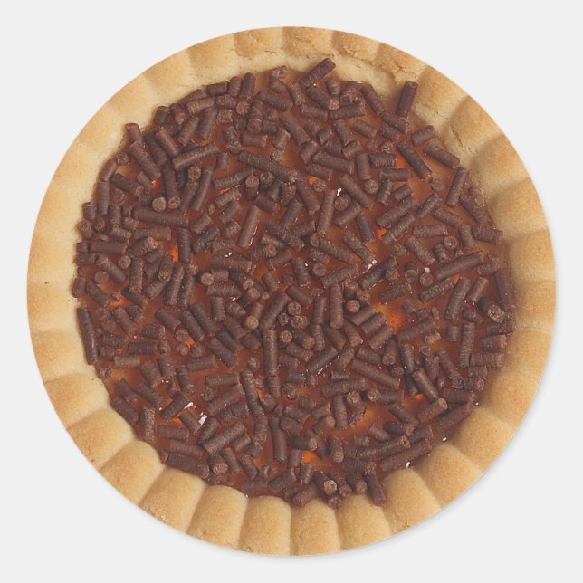 Pegatina Redonda Imagen de la cocina de pastelitos de pan corto (Anverso)