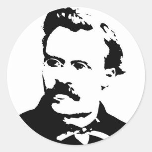 Pegatina Redonda Imagen de Nietzsche