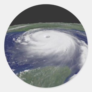 Pegatina Redonda Imagen del satélite de Katrina del huracán