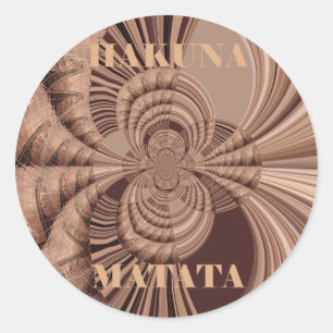 Pegatina Redonda Imagen/gráfico de arte fractal Hakuna Matata afric