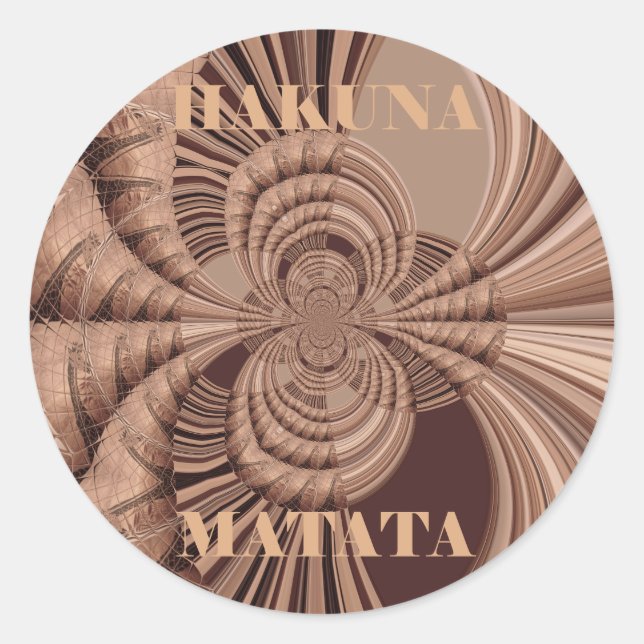 Pegatina Redonda Imagen/gráfico de arte fractal Hakuna Matata afric (Anverso)