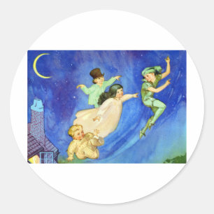 PEGATINA REDONDA IMAGEN ICONICA DE PETER PAN