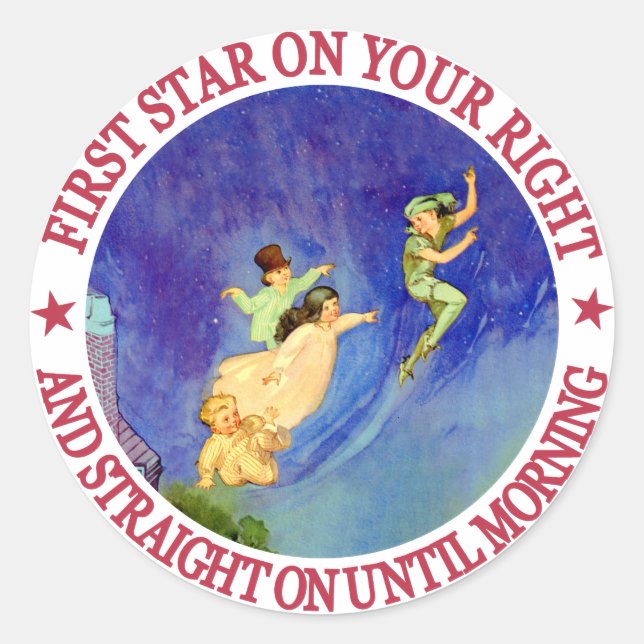 PEGATINA REDONDA IMAGEN ICONICA DE PETER PAN (Anverso)