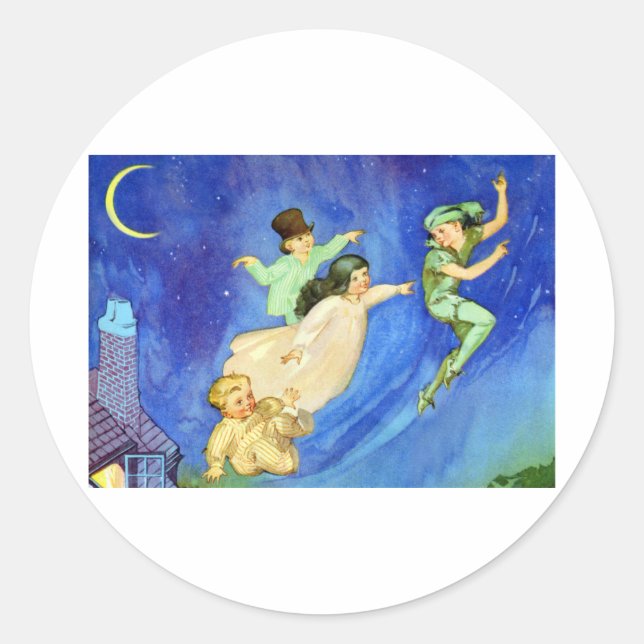 PEGATINA REDONDA IMAGEN ICONICA DE PETER PAN (Anverso)