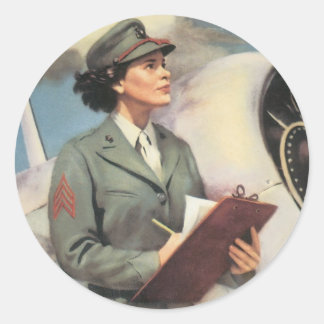 Pegatina Redonda Imagen Poster de "Be A Marine"