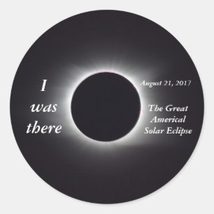 Pegatina Redonda Imagen real del eclipse solar de 2017