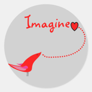 Pegatina Redonda "Imagine"—John Gifts