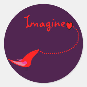 Pegatina Redonda "Imagine"—John Gifts