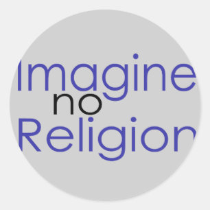 Pegatina Redonda Imaginen no religión