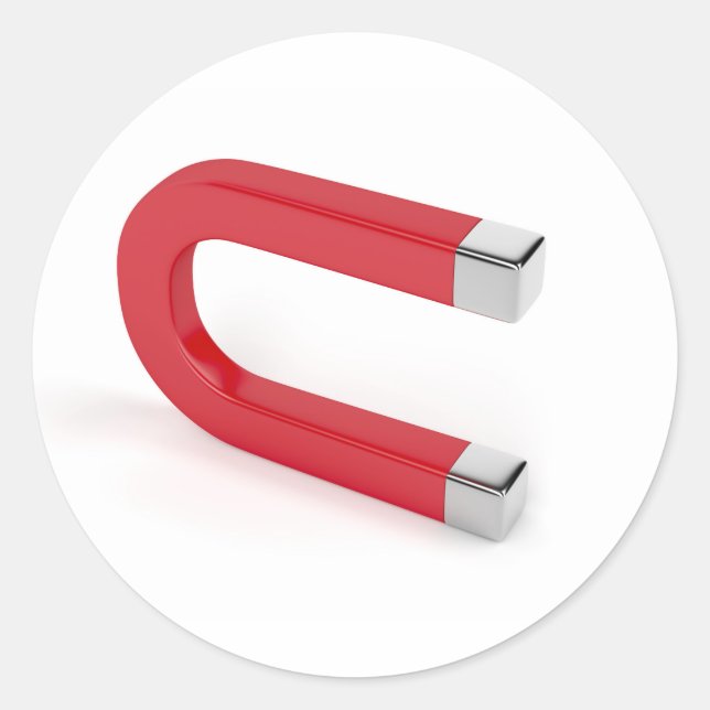 Pegatina Redonda Imán de herradura (Anverso)