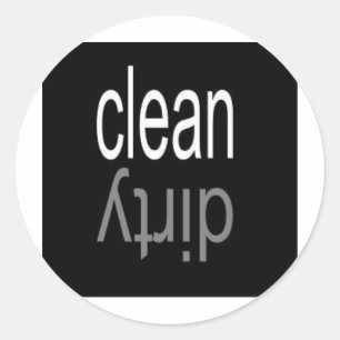 Pegatina Redonda Imán de lavavajillas limpios/sucios