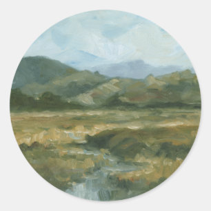 Pegatina Redonda Impasto Paisaje III