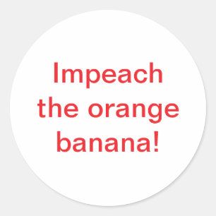 Pegatina Redonda Impeach Naranja Banana Hankamer Artjunkhaus Cómic 