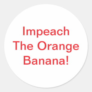 Pegatina Redonda Impeach Orange Banana Hankamer Artjunkhaus Cómic