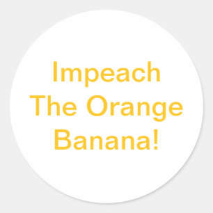 Pegatina Redonda Impeach Orange Banana Hankamer Artjunkhaus Cómic