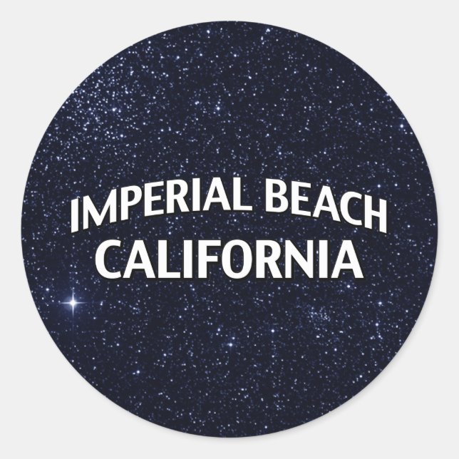 Pegatina Redonda Imperial Beach California (Anverso)