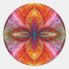 Pegatina Redonda Imperio de la flor solar