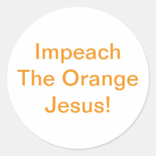 Pegatina Redonda Impidan Al Jesús Naranja Jeff Hankamer Artjunkhaus
