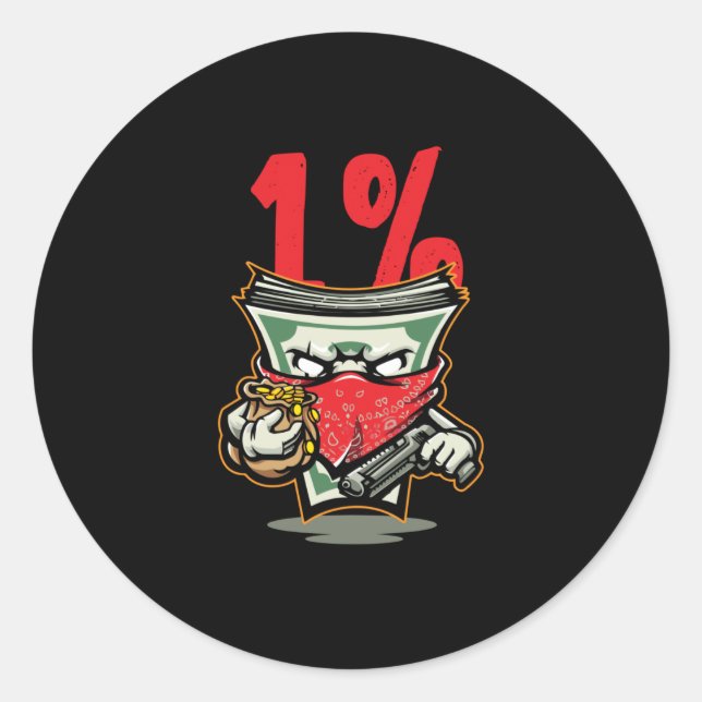 Pegatina Redonda Imponer el 1% (Anverso)