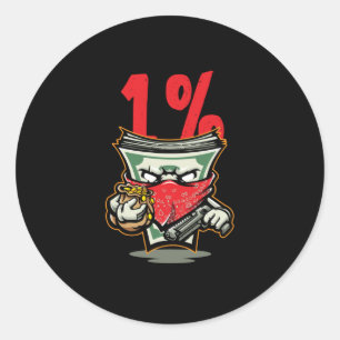 Pegatina Redonda Imponer el 1%